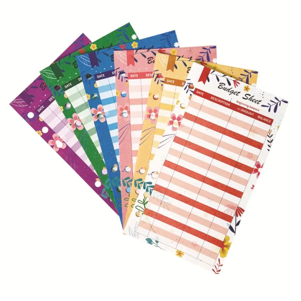 12Sheets A6 Inside Loose Leaf Refill Paper Colourful Leaf Inner Refill Spiral Binder Paper 6-hole Indexing Cards