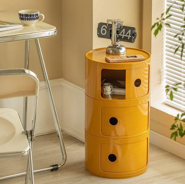 

Minimalist Living Room Sofa Side Table Coffee Table Round Locker Creative Design Bedroom Bedside Plastic Storage Locker