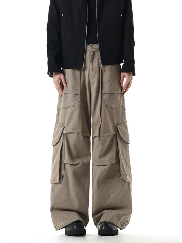 

Американские винтажные джинсы прямого кроя в рабочем стиле для мужчин и женщин, осенние широкие брюки в пол в уличном стиле