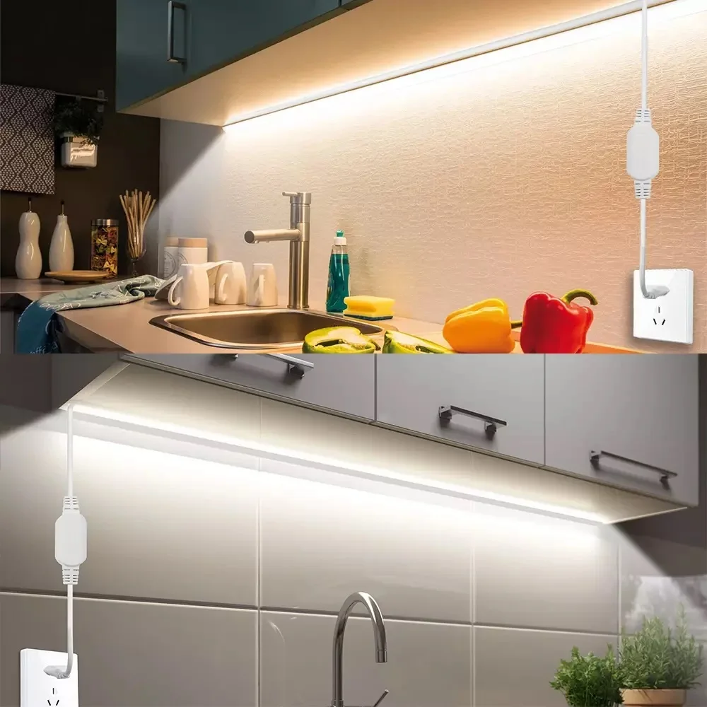 Bande lumineuse LED COB étanche avec prise UE, lumières de décoration intérieure et extérieure, blanc chaud et froid, super lumineux, IP65, 220 LED par m, 230V, 288 V