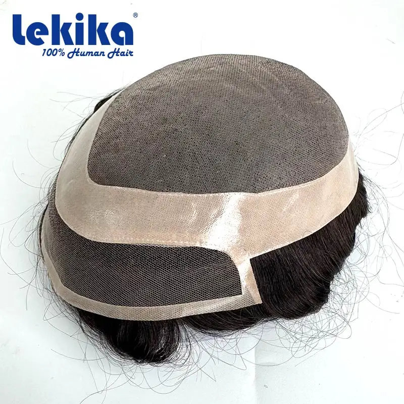 

Swiss Lace Front & Mono NPU Man Wig Toupee For Men 100% Human Hair Men's Capillary Prosthesis Hair System Natural Hairpiece