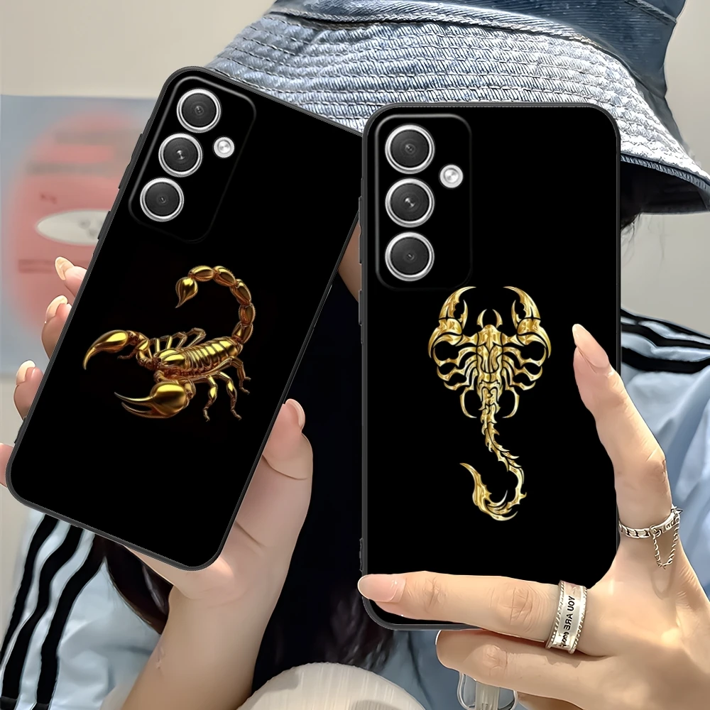 Colored Golden Scorpio Mobile Cell Phone Case for Samsung Galaxy S24 S23 S22 S21 S20 S10 S9 Plus FE Ultra Lite Black Cover Shell