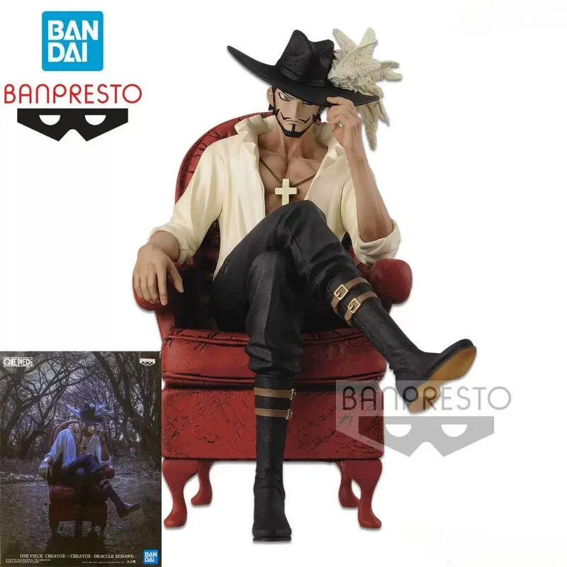 Original Genuine Banpresto One Piece Creator Creator Dracule Mihawk 14cm Anime Figure PVC Model Toy Gift Model Collection