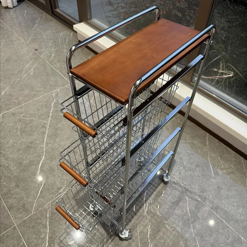 

Small apartment drawer kitchen storage rack multi-layer storage rack does not take up space removable trolley rack
