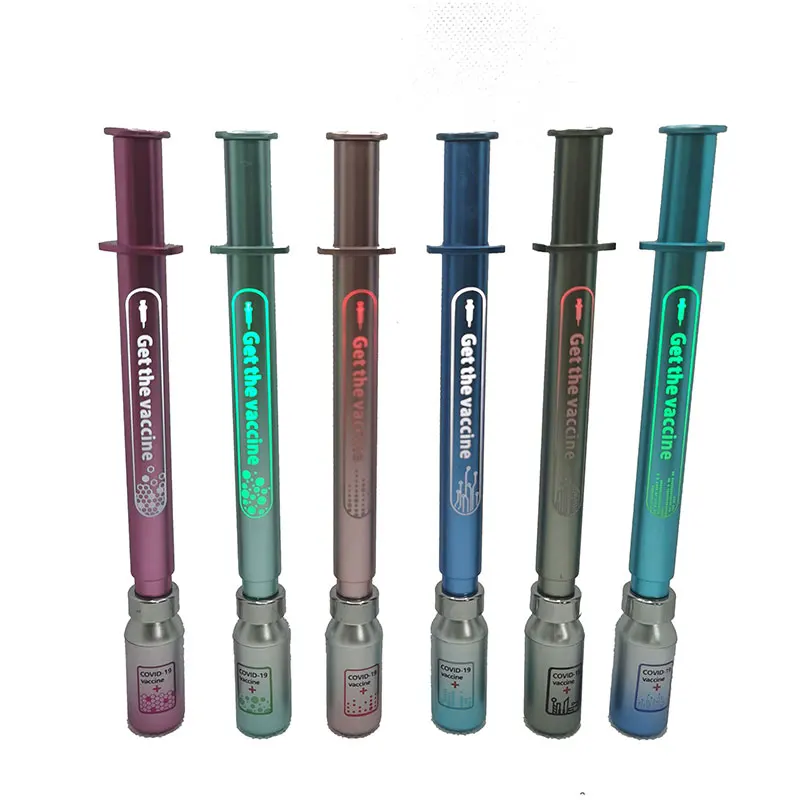 6Pcs Luminous Neutral Pen Syringe Modelling Gel Pens Signature Pens Students Office School Supplies