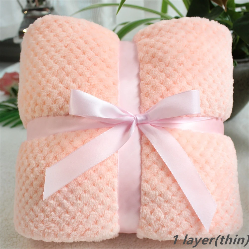 3D fluffy super soft kids bed spread pink blue cozy baby blanket spring toddler bedding quilt coral fleece furry child blanket