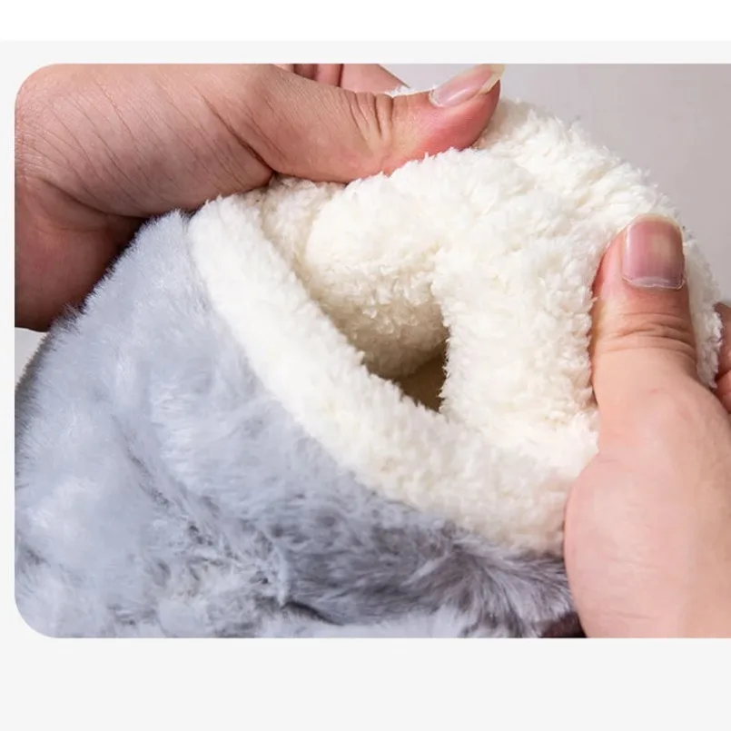 Winter Warm Dog Puppy Slipper Women Fluffy Fur Plush Indoor Thermal Furry Fuzzy Home House Shoe Flat Slide Cute Cozy men Husky view 5