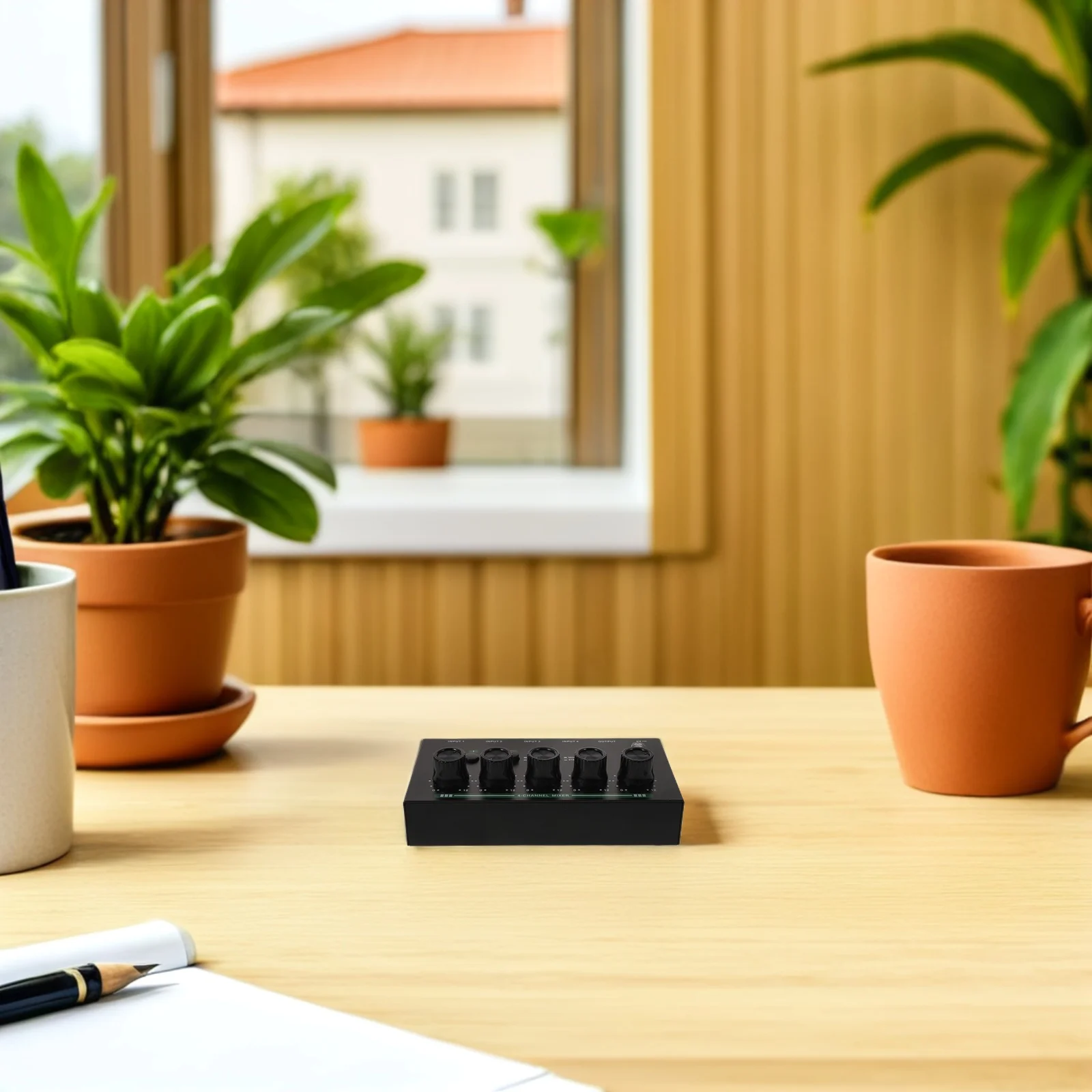 

Mini Audio Mixer 4 Channel Low Noise Device for Guitar Bass Keyboard Recording Streaming Compact Portable Intuitive Interface