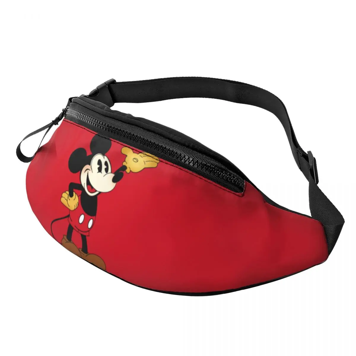 

Custom Mickey Mouse Cartoon Fanny Pack Women Men Cool Crossbody Waist Bag for Hiking Phone Money Pouch
