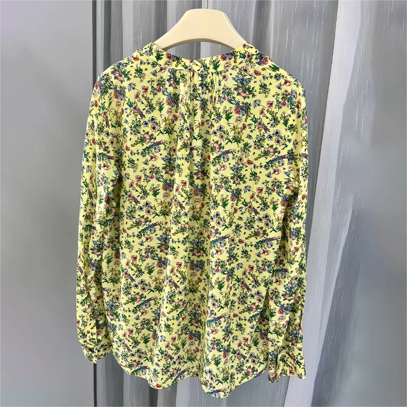 Zadig Women Blouses Casual Floral Print Yellow Shirt Tops Female Youthful Chic Long Sleeve Botton Elegant Blouses Lady Clothing