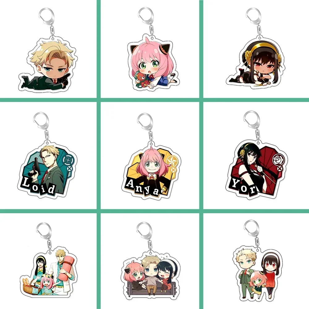 Anime SpyxFamily Anya Loid Yor Forger Cartoon Acrylic Keychain Pendant Keyring Bag Tag Anime Collections for Costumes