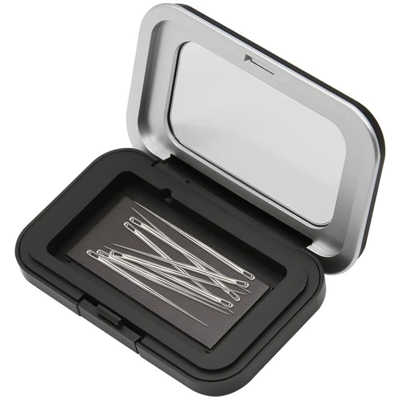 T19C Strong Built-In Magnet Secures Magnetic Pin Holder Box 1Pcs With Transparent Acrylic Lid, Sewing Needle Organizer