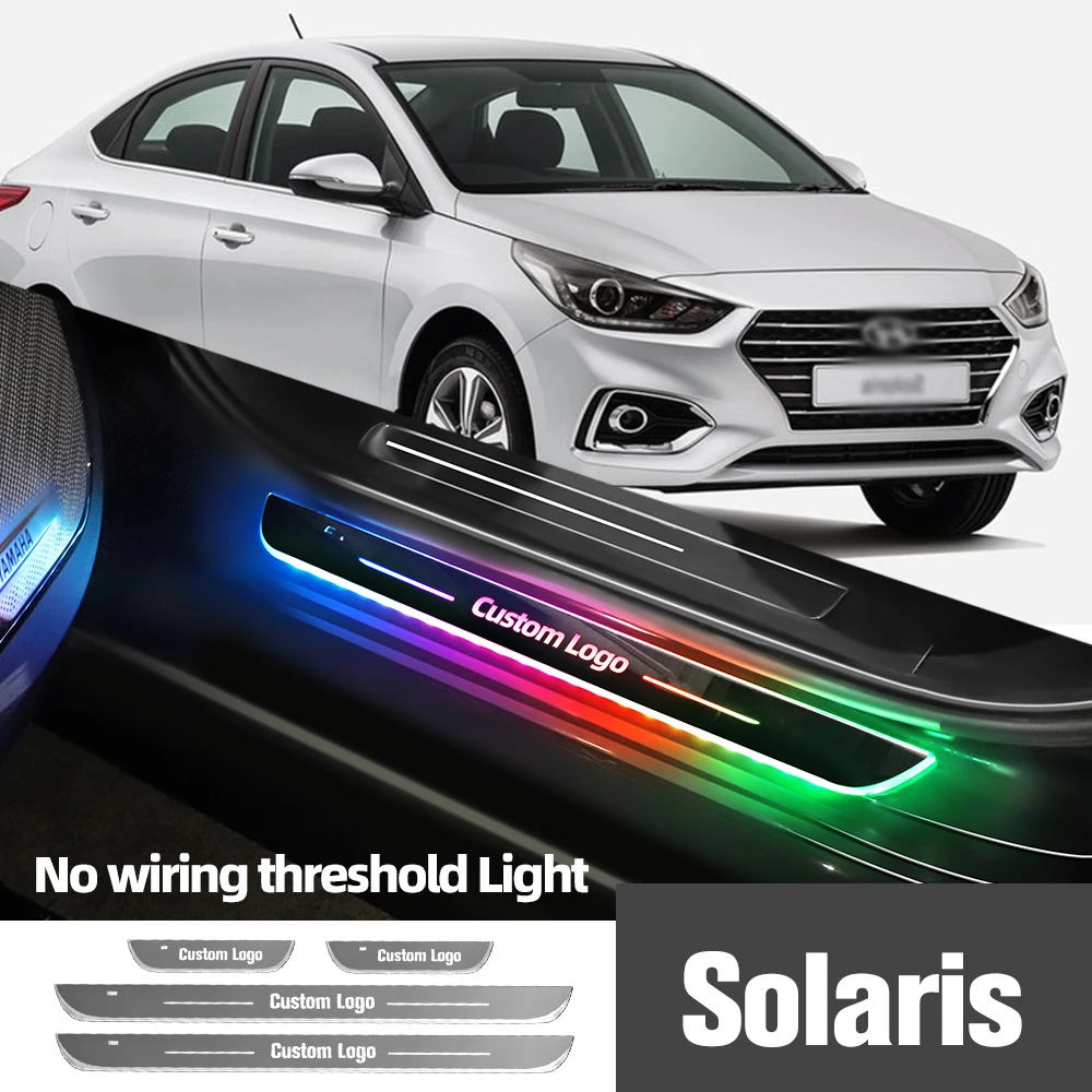 

Для Hyundai Solaris 2010-2022 2017 2019 2020 автомобильная лампа с индивидуальным логотипом