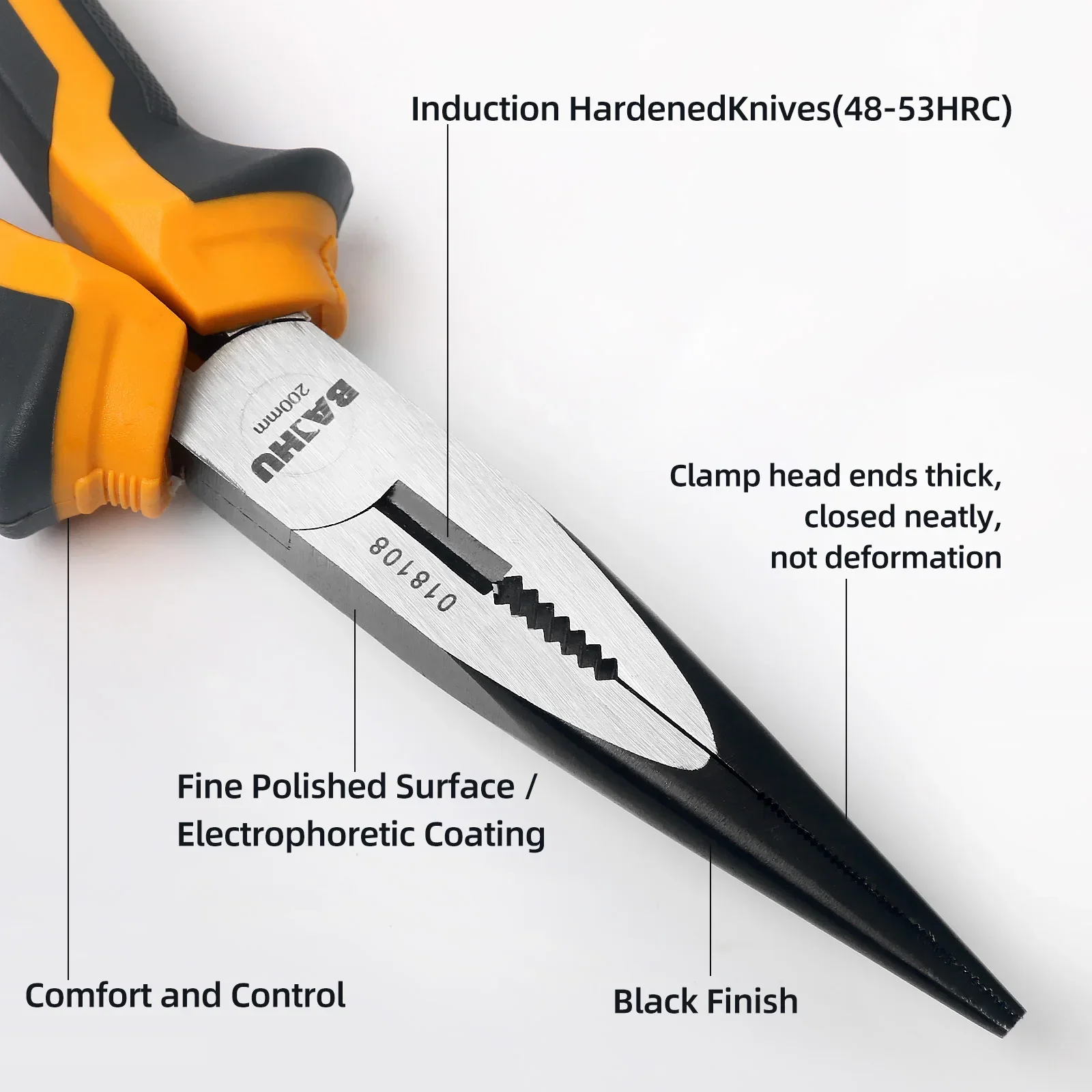 6/8 Inch Long Nose Plier High Carbon Steel PVC Handle Neddle Nose Plier Multifunctional Electrician Hand Cutting Tools