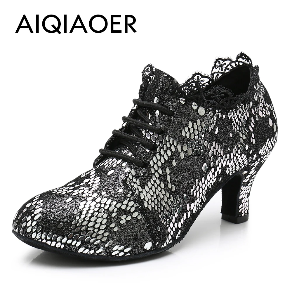 

Latin Shoes Women Outdoor Dance Shoes Waltz Tango Ballroom Shoes Woman Indoor Soft Leather Cow Muscle Sole Modern Jazz Shoes