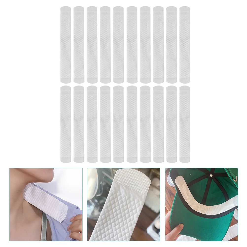 

20pcs Adhesive Hat Liner Breathable Absorption Strips Cap Pads Collar Sweat Liner Sweat Protector For Summer Labor Protection