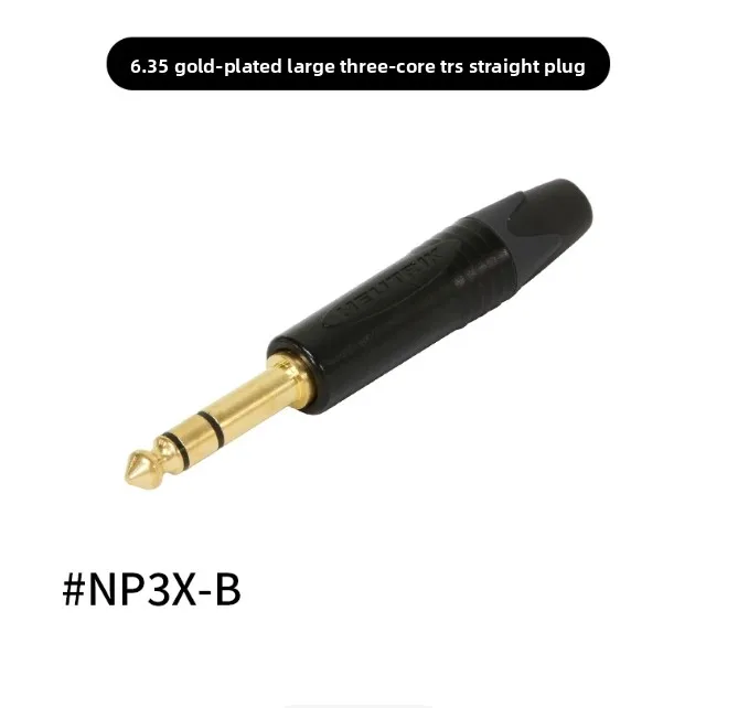 Original 10 pieces NEUTRIK NP3X NP3X-B gold-plated 6.35 large three-core plug TS two-channel microphone plug