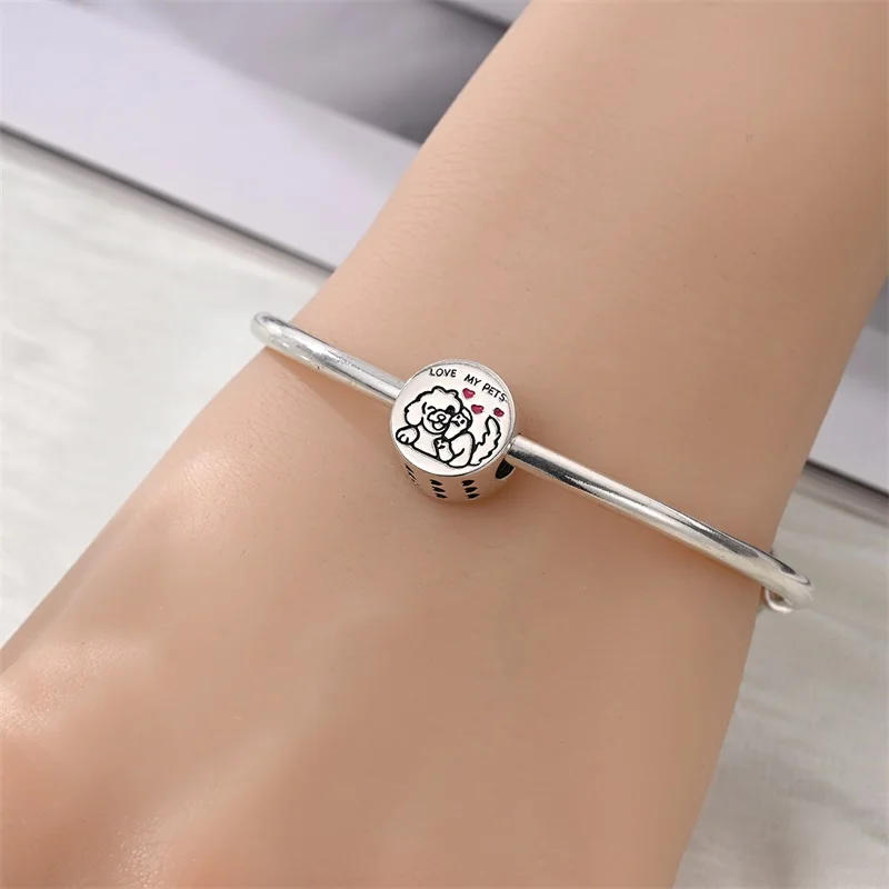 925 Sterling Silver My Little Dog Charms Bead Fit Original Bracelet DIY Pet Lover Women Daily Birthday Holiday Jewelry Gift