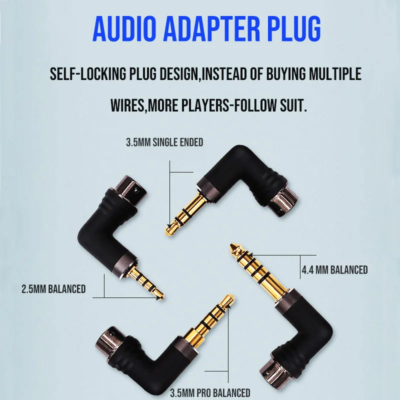 Zephone 4 in 1 autolock DIY adaptor plug 2.5mm /3.5mm /3.5mm pro /4.4mm balanced for earphones upgrade cable (PVC waterproof )