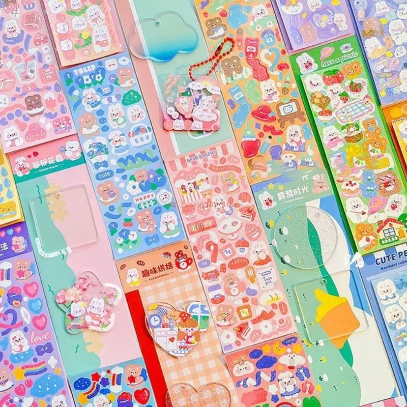 96GCステッカーバケツ空白のキーリング学用品供給クリエイティブクラフトプロジェクトキット