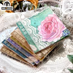 Mr. Paper 6 Styles 40 Pcs/bag Notepad Message Paper Vintage Beautiful Flowers Multifunctional Handbook DIY Material Stationery