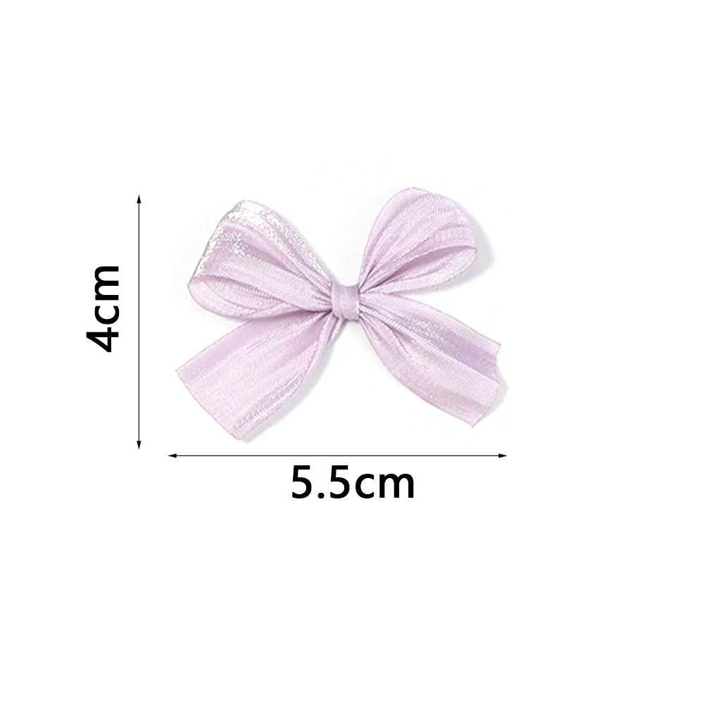 

10 шт./лот, 4x5,5 см, бант из дакрона, однотонный, маленький плиссированный бант с жемчугом для рукоделия, декора одежды и аксессуаров