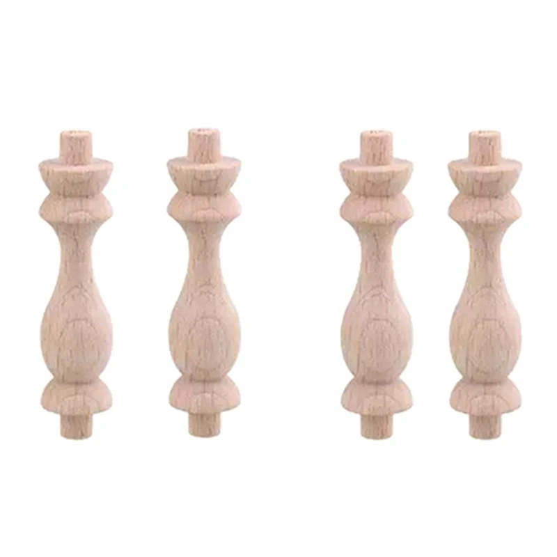 100 Pcs 7.6X1.8Cm Beech Unpainted Unfinished Wood Craft Spindles Baluster For Home Restaurant Decor Repair Decoration