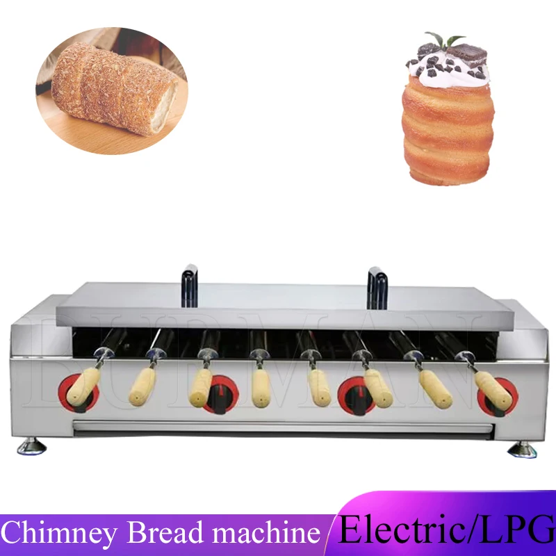 Electric/Gas Chimney Cake  Machine  Ice-Cream Cone Maker Hungary  Chimney Bread Roll