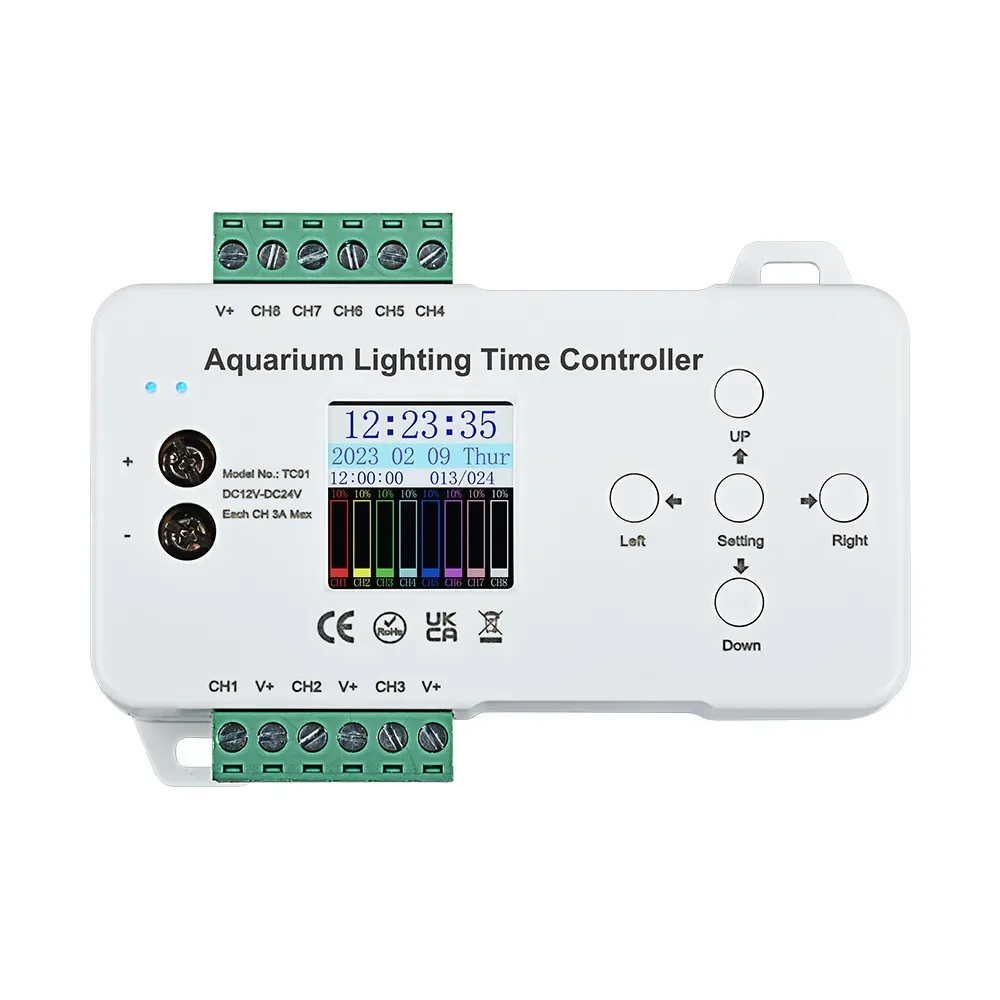

TC01 8 Channel Time Programmable LED Controller Aquarium Lighting Fish Tank Aquarium LED Light,Forligent Timing Dimming System