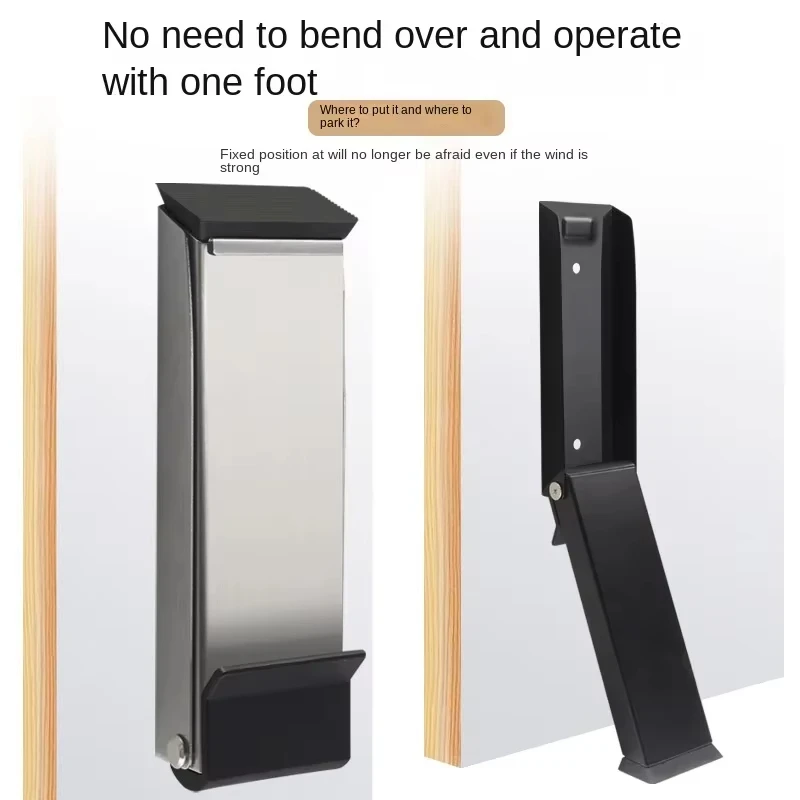 Door Stopper Stainless Steel Strong Suction Wall Protector Pedal Kick Down Door Stop Anti Collision Floor Holder for Home Hotel image 4