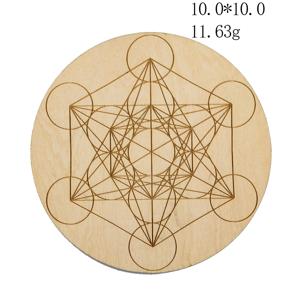 10cm Pendulum Board Stand Wooden Metatron Cube David Star Tree of Life Hanging Wall Decor Chakra Meditation Wood Witch Moon