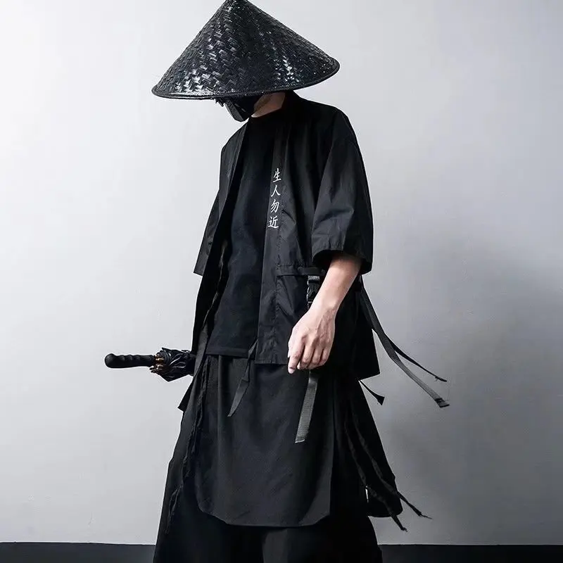 HKSH China-Chic Summer Ins Tactical Taoist Robe Men\'s Dark Fashion Hip Hop Ninja Windbreaker Men\'s Loose Fashion Top Coat HK1953