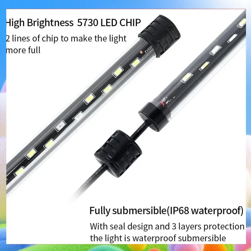 Plant Grow Lamp Waterproof Fish Tank Light Underwater Aquariums Decor Lighting EU Plug-AA25