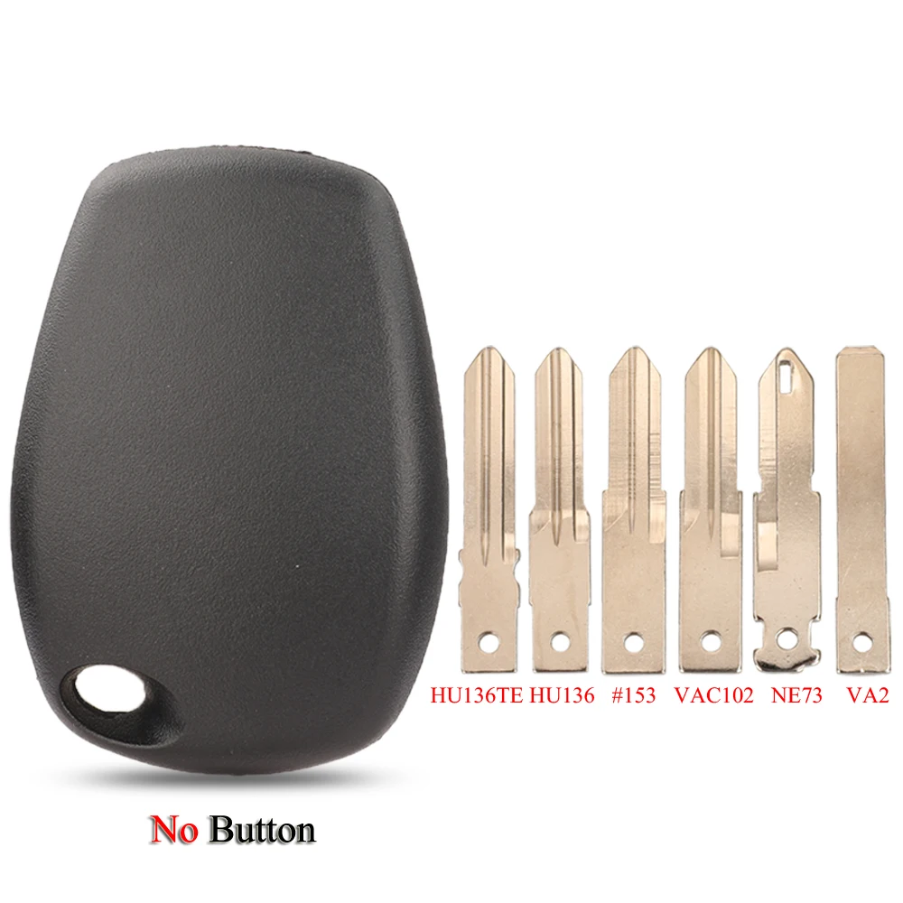 

jingyuqin Car Key Shell Case Cover For Renault Clio Dacia Duster Logan Master Kangoo Twingo Nissan Opel No Button Key Case Fob
