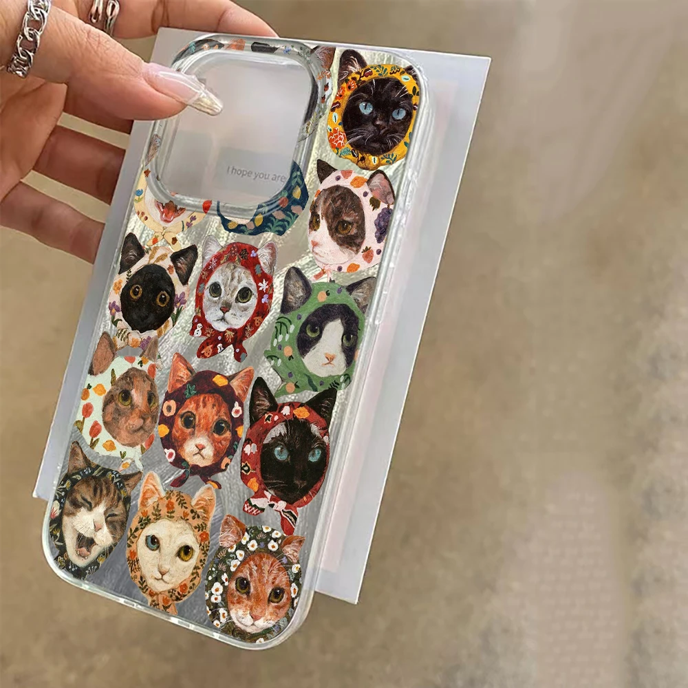 200 Pcs Scarf Cute Cat Phone Case For Samsung Galaxy A56 A55 A54 A53 A36 A35 S26 S25 Edge S24 S23 FE S22 Plus S21 Case Cover