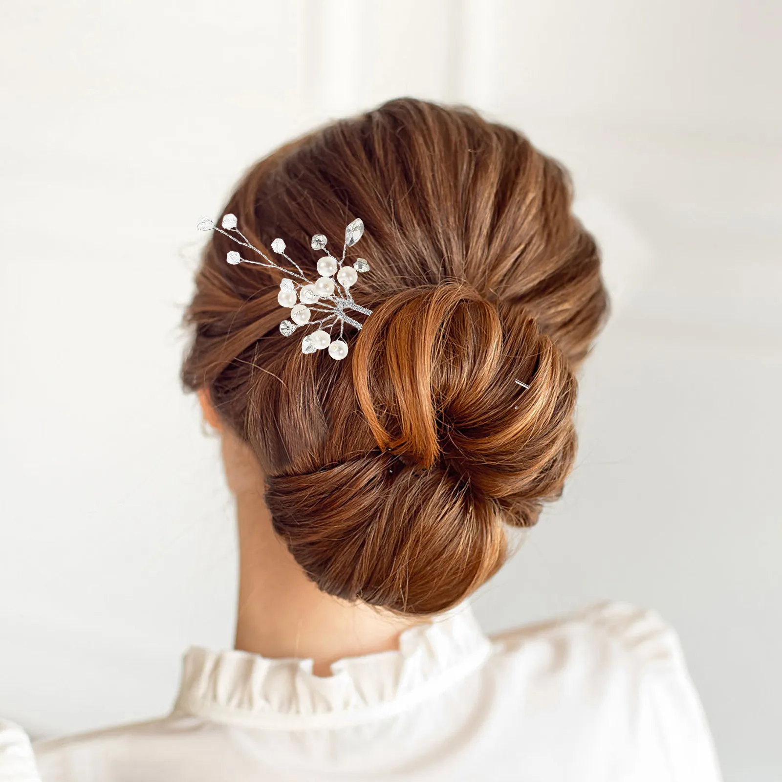 

2 шт. свадебные заколки для волос с жемчугом и кристаллами, U-образные зажимы, свадебные аксессуары для волос, блестящие стразы, элегантные винтажные украшения для прически