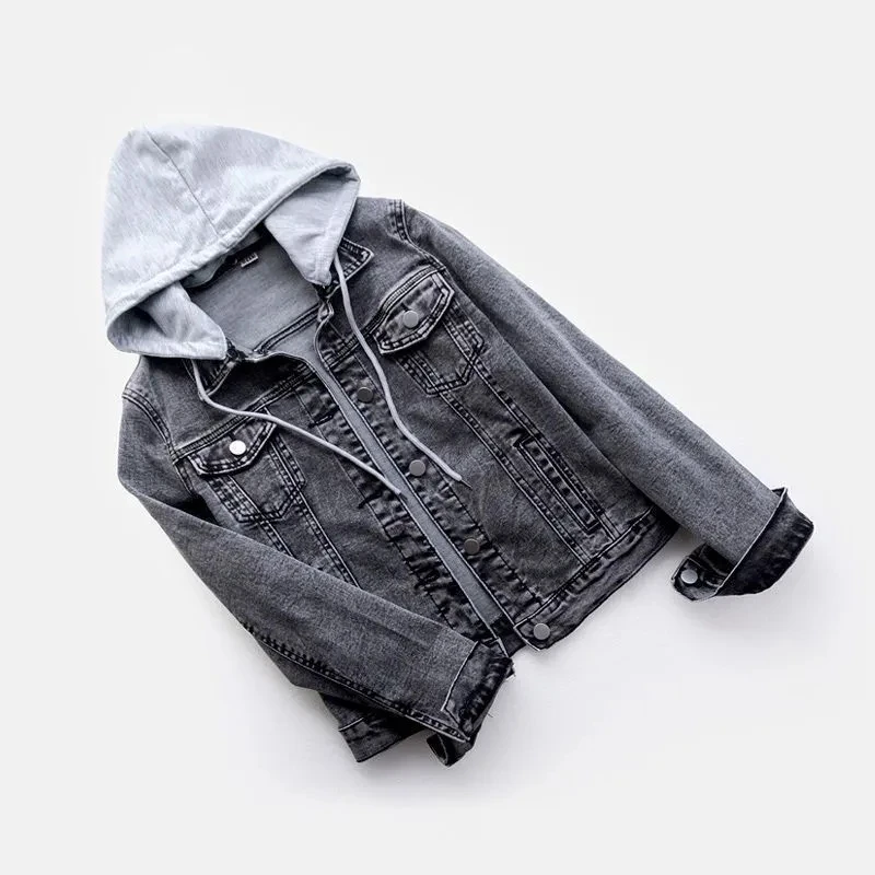 Denim Jacket for women 2026 Spring Autumn New Slim Long sleeved Short Casual COAT Single Breasted Female Motorcycle Jacket Top