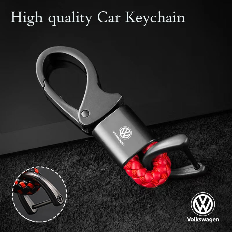 Car Zinc Alloy Keychain Hand Woven Key Chain Accessories For VW GTI Polo Golf Passat Tiguan Arteon Touareg Taigo Caddy Jetta Bee