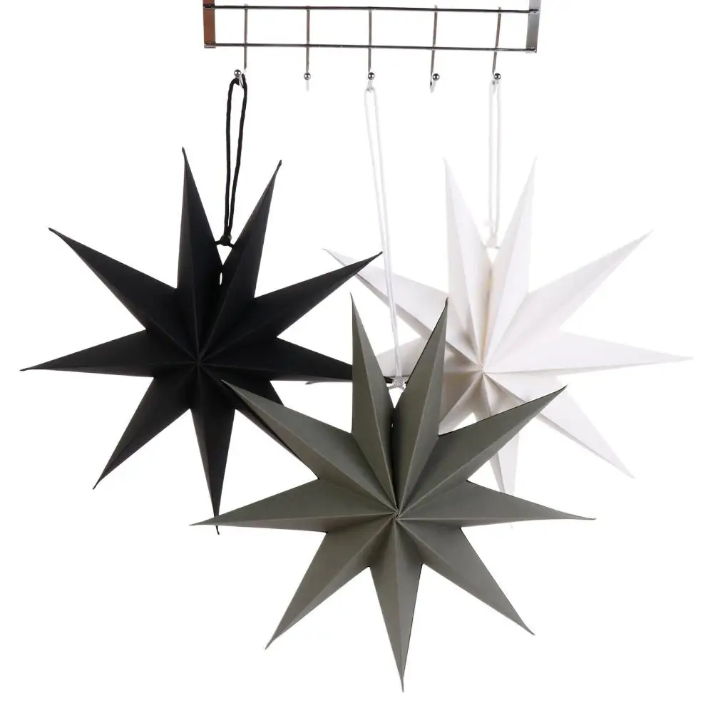 Nine Pointed Star Foldable Reuseable Hanging Paper Stars Paper Flower Crafts Hanging Ornaments Party Decor