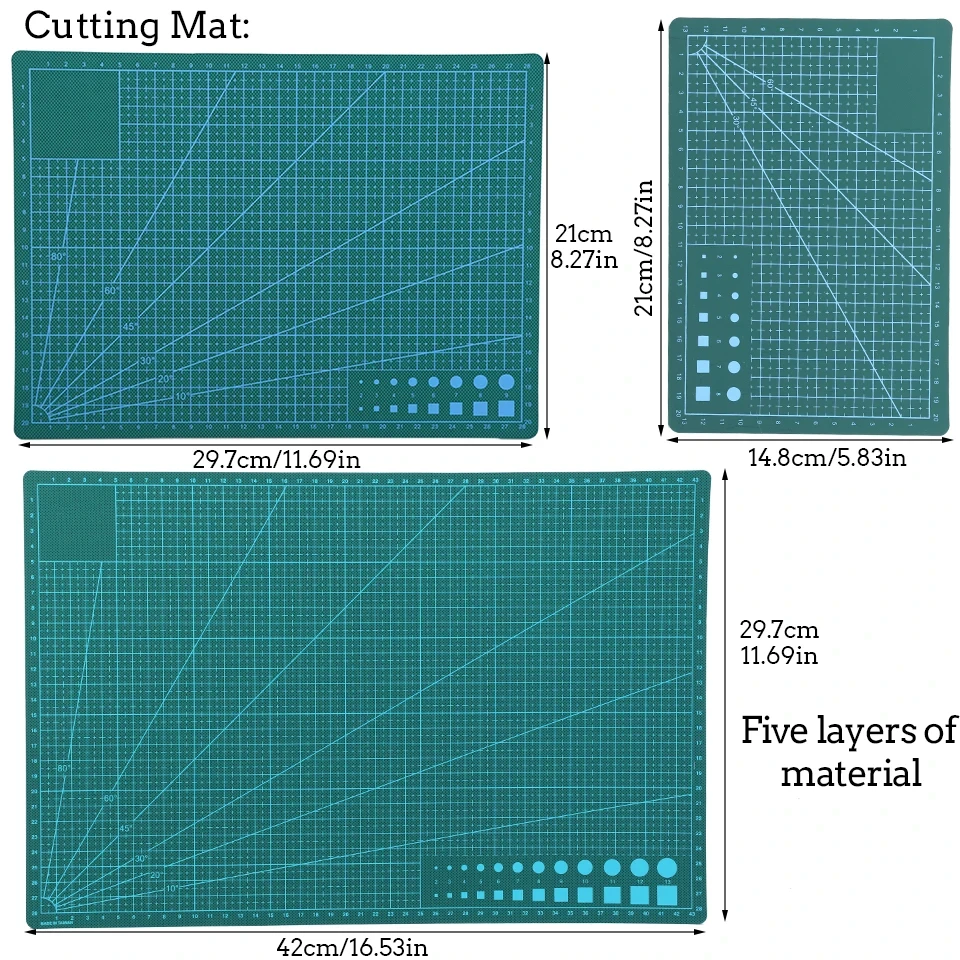 Fniiva A3/A4/A5 PVC Double-sided Self-healing Cutting Mat Patchwork Carving Pad DIY Cutting Board Lasting Non-slip Repair Tool