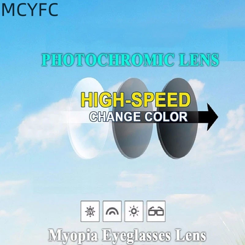 

MCYFC 1.56 1.61 Photochromic Progressive Multi-focal Computer Reading Glasses Lenses for See Far and Near Colored Lenses for Eye