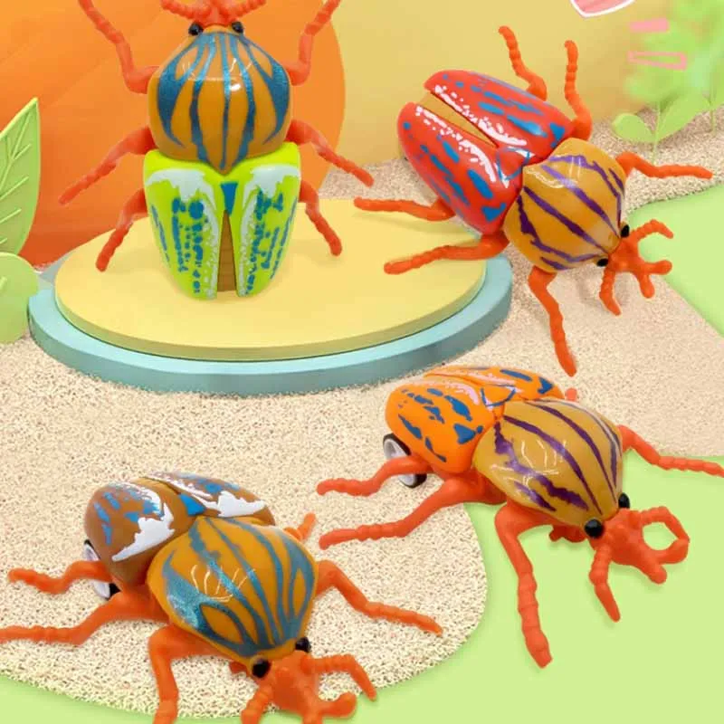 5Pcs Children's Childhood Classic Simulation Mini Plastic Beetle Toy Car Model Creative Fun Desktop Inertia Insect Car Toys