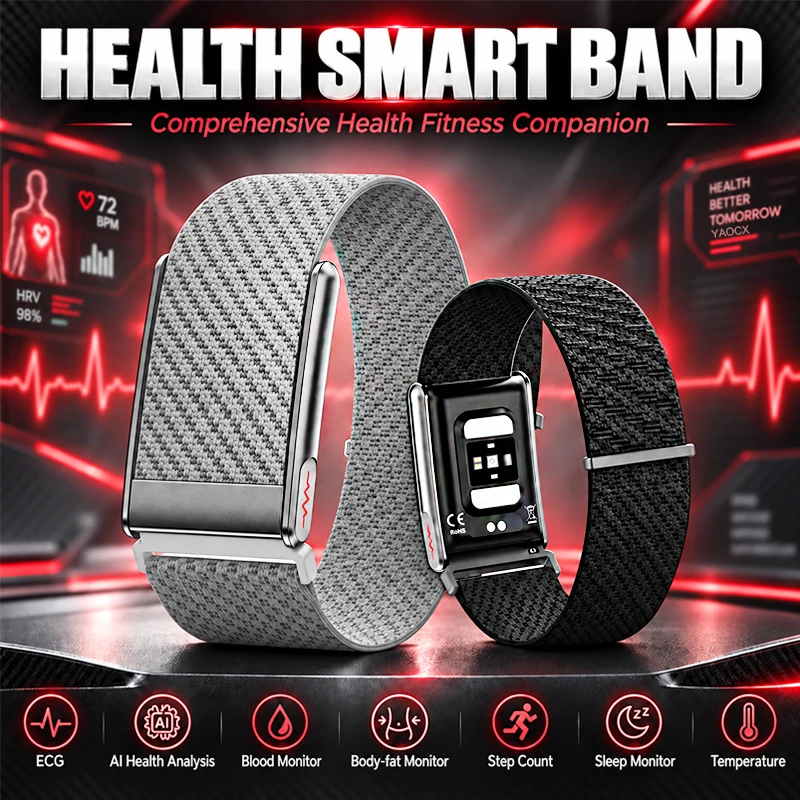2026 New Non-screen Smart Bracelet Heart Rate Blood Oxygen Monitor Fitness Sports Tracker Pedometer Waterproof Men Smart Watch