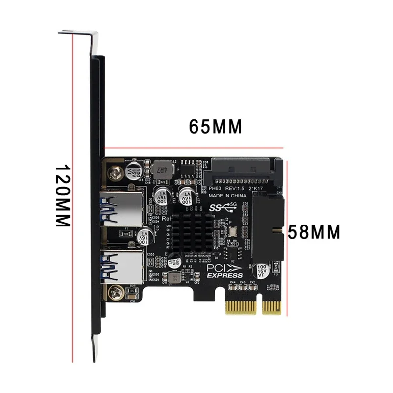 Карта расширения USB 3.0 PCI-E 5 Гбит/с, 4-портовый концентратор USB3.0, 19-контактный/20-контактный передний панель USB 3 для PCIE PCI Express X1, расширенная карта адаптера