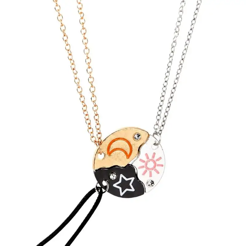 A52E Three Piece Sun Moon Star Charm Set, Zinc Alloy Accessory for Pendant Wear, Bags, Daily Carry and Gifts