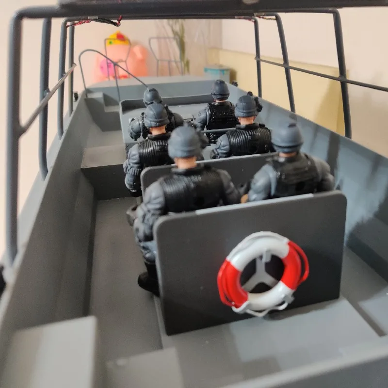Barco rc 84cm, motor sem escova, polícia marinha, controle remoto, lancha motora, impressão 3d, peça única, barco rc moldado, rtr, brinquedo adulto, presente