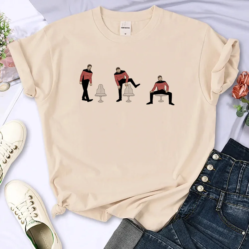 Riker Sitting top women summer designer t-shirts girl streetwear designer anime clothing