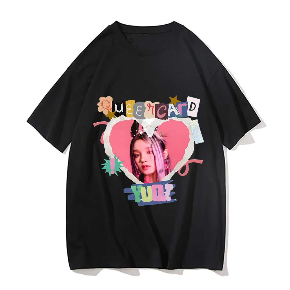 GIDLE I Am et Shirt ملابس مجموعة ، تي شيرت بأكمام قصيرة ، محايد إلى المراوح ، تيشيرتات الموضة ، G MIYEON YUQI ، #2