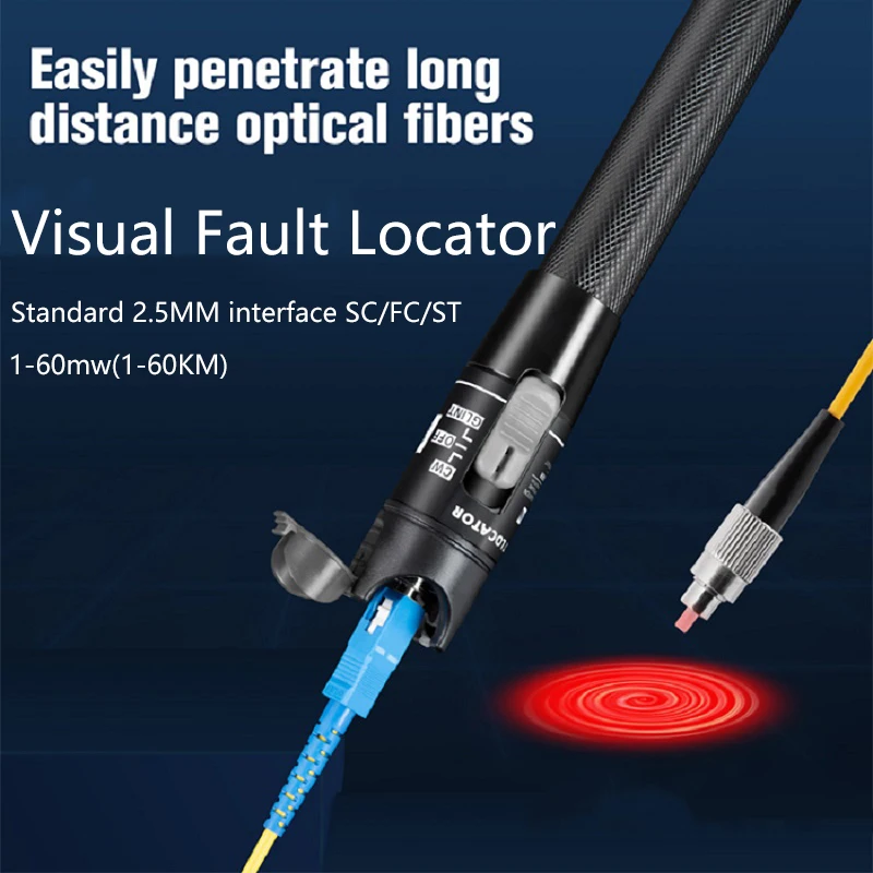 High Quality 50MW FTTH Fiber Optic Tester Pen Type optical fiber Light 50KM Visual Fault Locator Optical Cable Tester