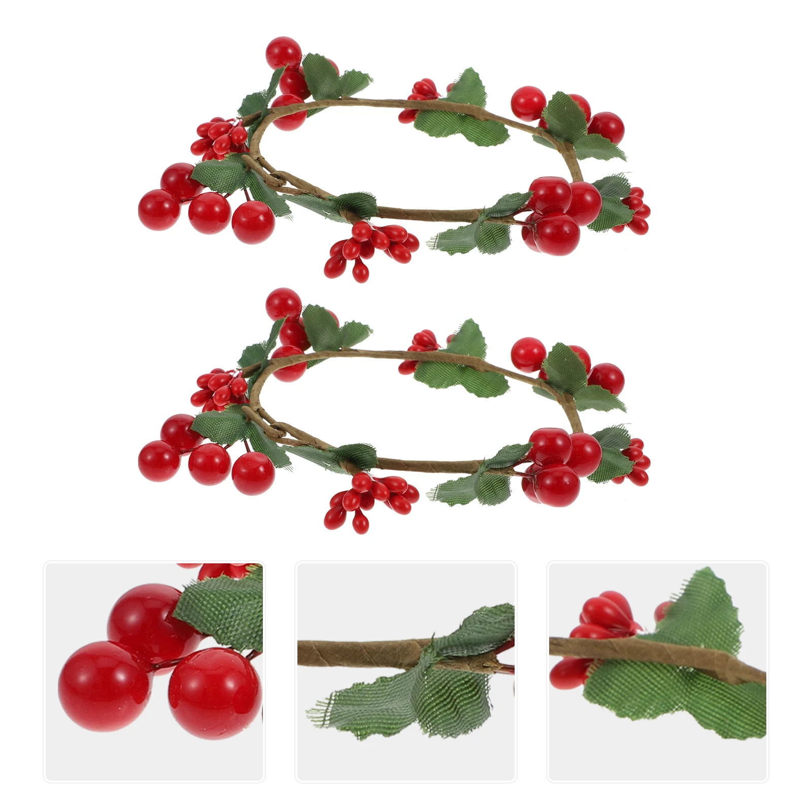 

2Pcs Fine Craftsmanship Plastic Wreath Christmas Garland Tabletop Decoration Office Mall Adornment
